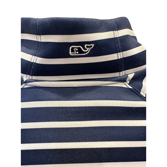 Vineyard Vines Performance Deep Bay Stripe Long Sleeve Half Zip Shirt Size S - Picture 6 of 13